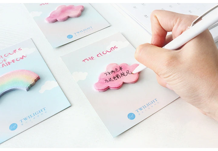 Kawaii милый облако Радуга наклейка маркер Закладка Памятка pad Флаги Agenda Sticky Note канцелярские товары школьные офисные принадлежности sl1266