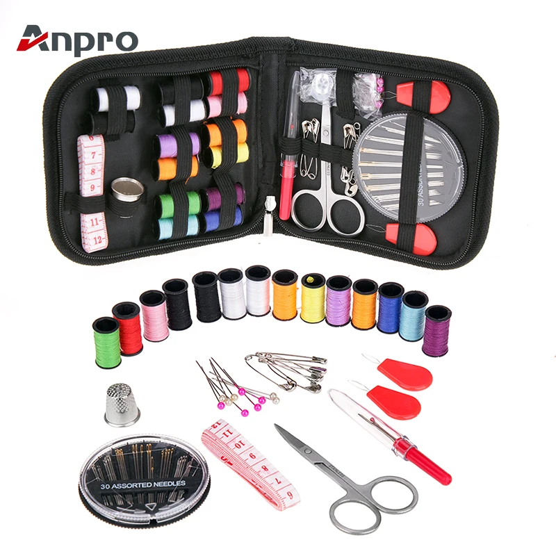 Anpro 68 шт./компл. Портативный путешествия швейный коробка стегальная швейная нить вышивкой ручной работы наперсток нитки для шитья DIY Швейные принадлежности