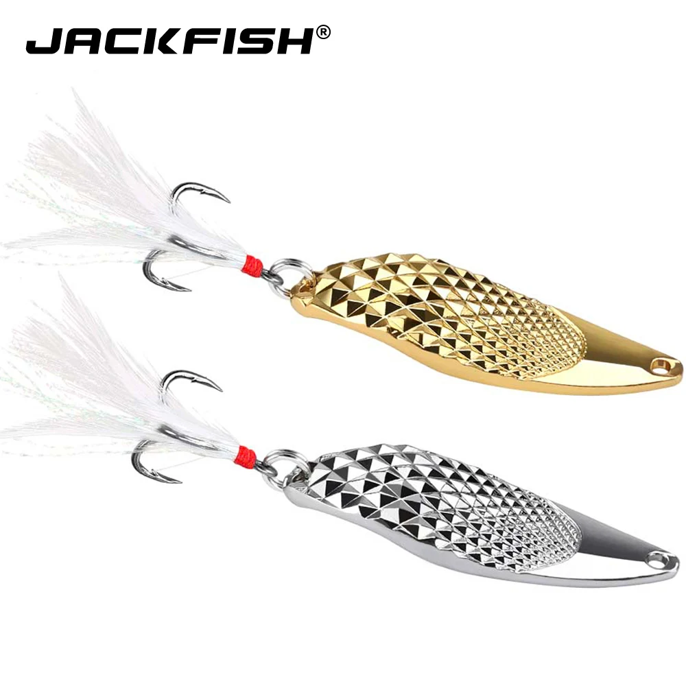 JACKFISH металлическая приманка в виде ложки 10 г/15 г/20 г серебристая/Золотистая с
