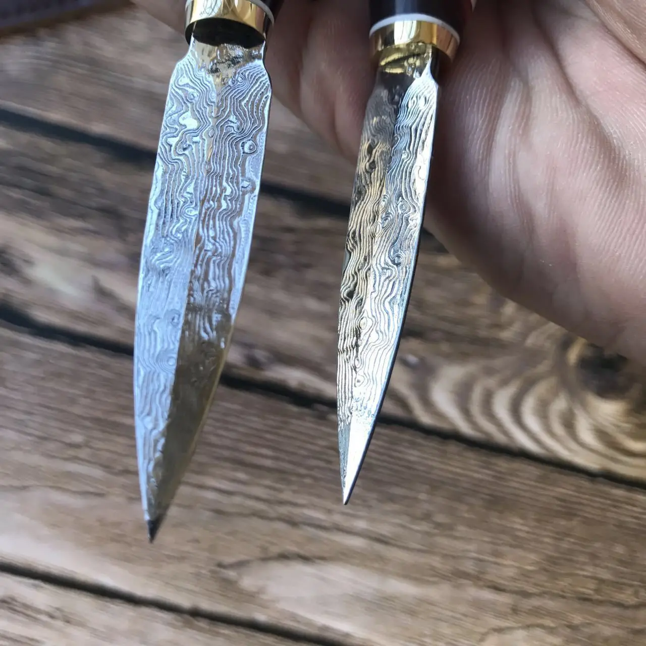 Dropship Damascus steel patterns Tea knife deer horn Antler handle tea needle white purely manual tools | Инструменты