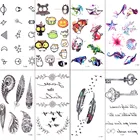 Акварельные приспособления, мультяшная детская временная татуировка, любимая летучая мышь, Детская искусственная татуировка на руку, тыква