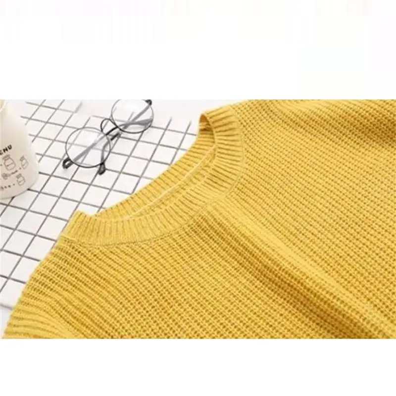 Fashion Spring Autumn Korean Thin Knit Sweater 2018 Solid Color Harajuku Long Sleeve Pullover High Quality Clothing Female Tops | Женская