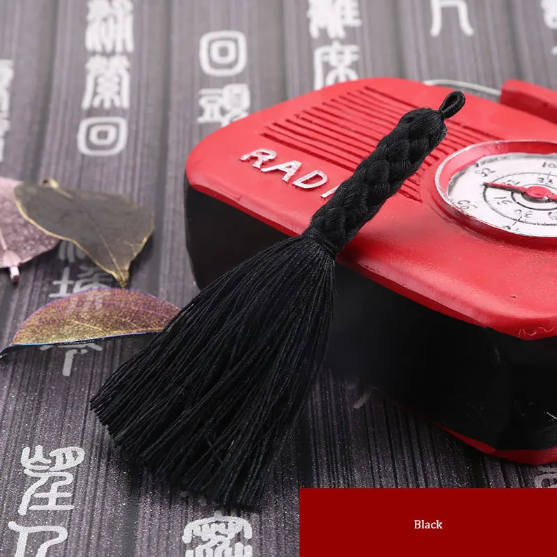 Black 2 шт китайский Стиль Твист с бахромой Главная DIY текстильная занавеска одежды Ювелирные изделия декоративные аксессуары Подвеска для изготовления с отделкой кисточками - Цвет: Black