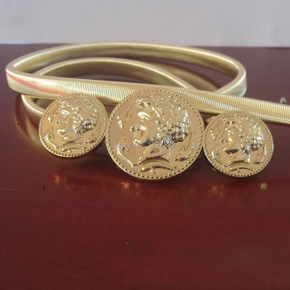 Женский ремень в стиле ретро из золотого/серебряного металлического сплава с