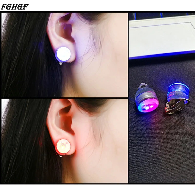 FGHGF 1 пара светодиодных сережек для женщин светящиеся серьги гвоздики