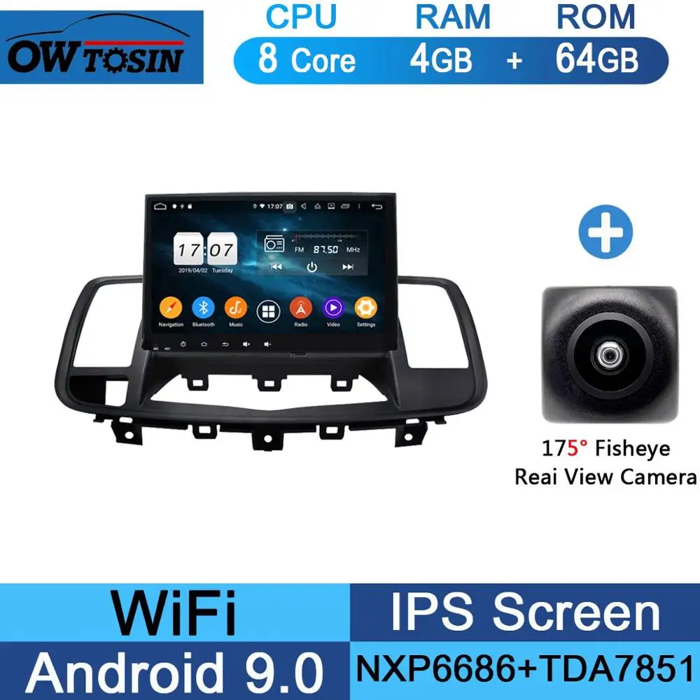 64G Fisheye Camera " ips 4G Android 9,0 Восьмиядерный 4 Гб+ 64 ГБ Автомобильный мультимедийный плеер для Nissan Teana j32 2008-2013 gps Navi Радио стерео DSP CarPlay - Цвет: 64G Fisheye Camera