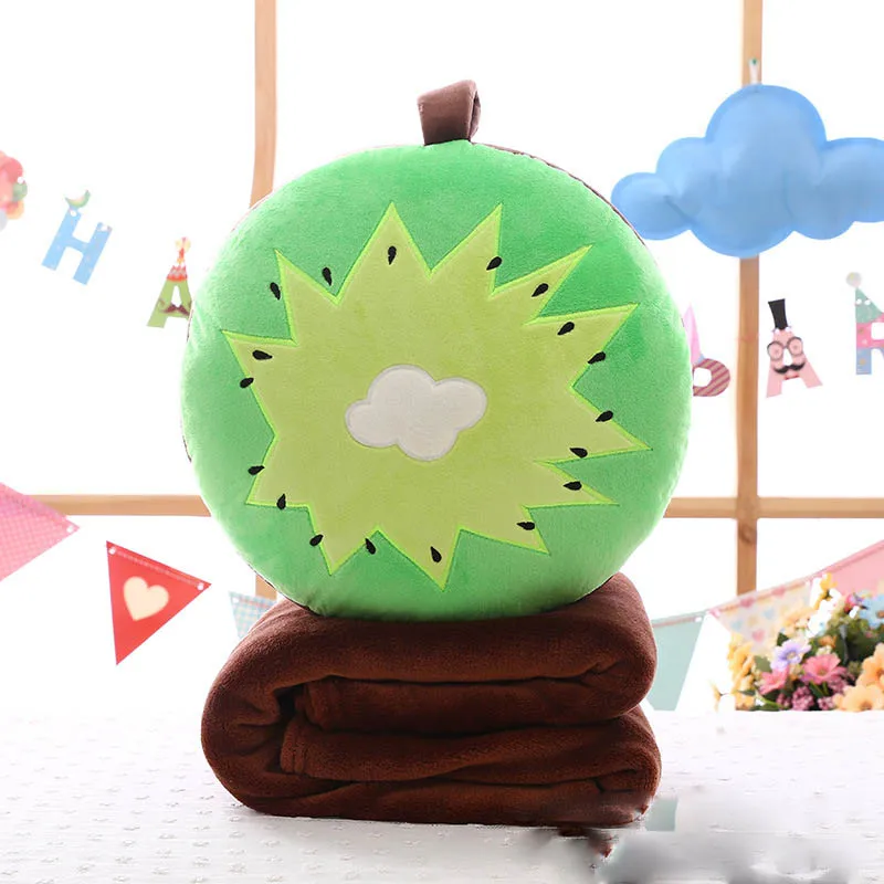 

35cm Plush Pillows Stuffed Creative new Fruit Strawberry Cartoon Pineapple Bolster Pillow Blanket Backrest Cushion four in one