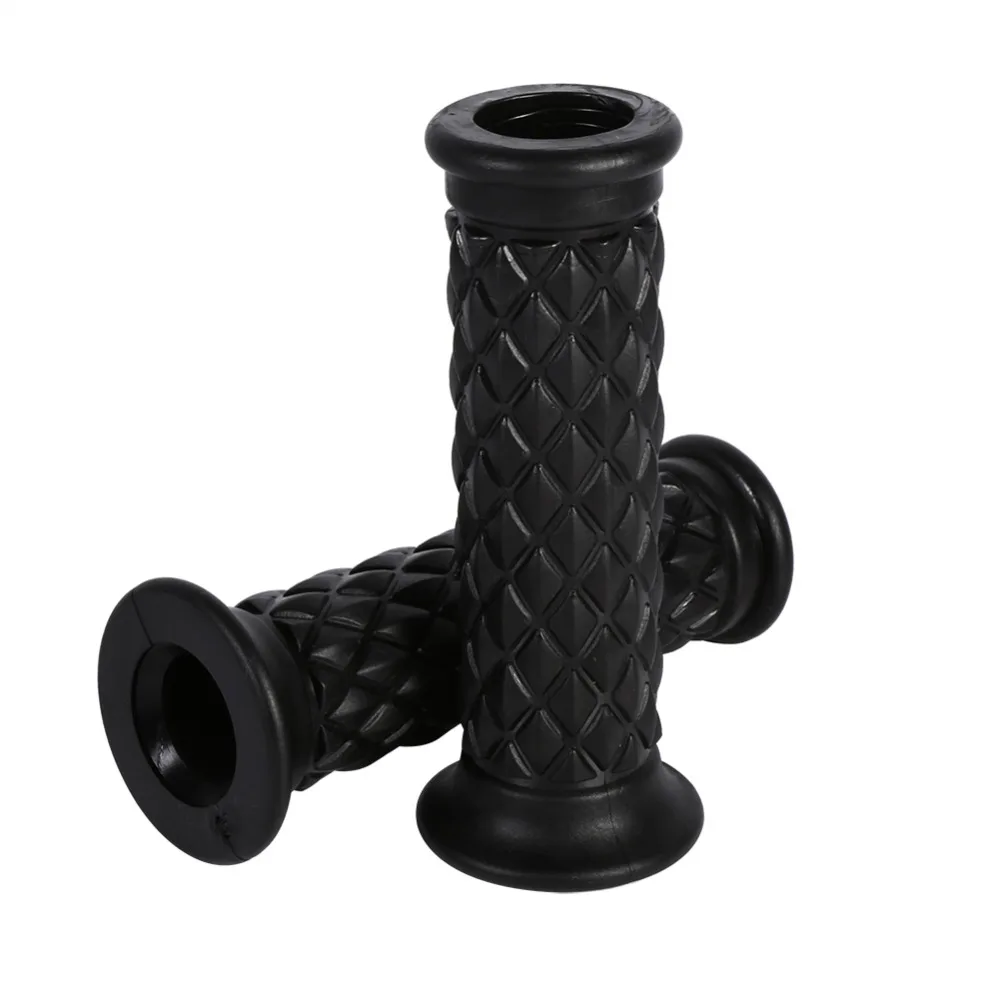 

1 Pair 22mm Universal Rubber Motorcycle Handlebar Grips Bar End Hot Black durable corrosion resistant low temperature resistant