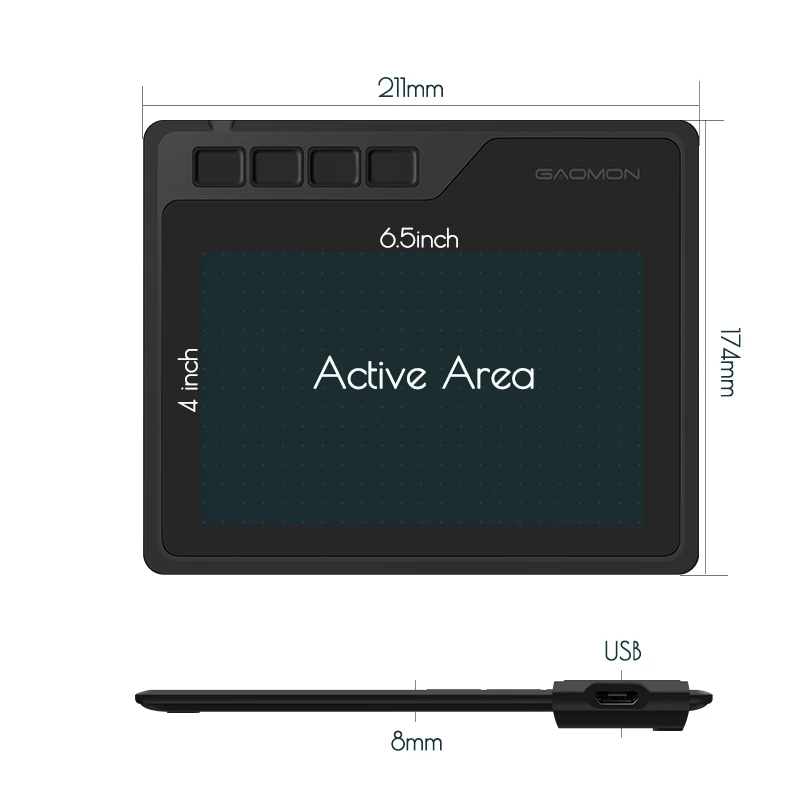 Gaomon S620 6,5x4 дюймов Аниме цифровой графический планшет художественная доска для рисования и игры OSU с 8192 давлением ручка без батареи