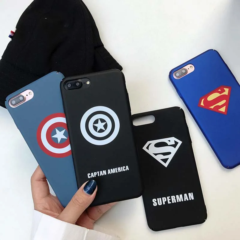 Матовый чехол для телефона с рисунком Бэтмена Супермена Капитана Америки iPhone X XR