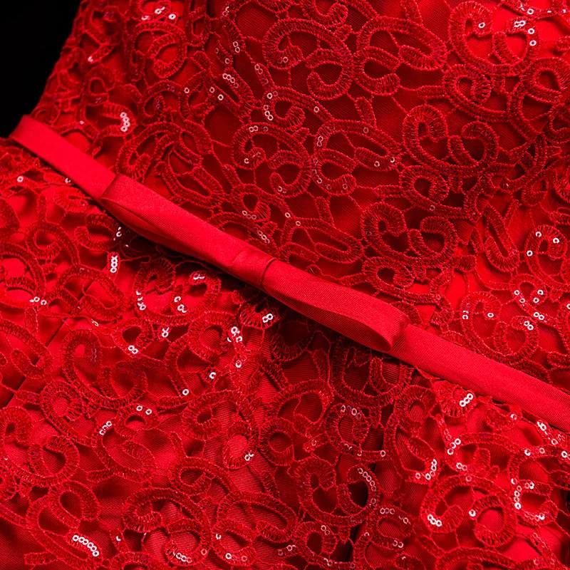 2016 New Arrival Real Photo Hot sale red dress short design Prom Dress VSS5008 party | Свадьбы и торжества