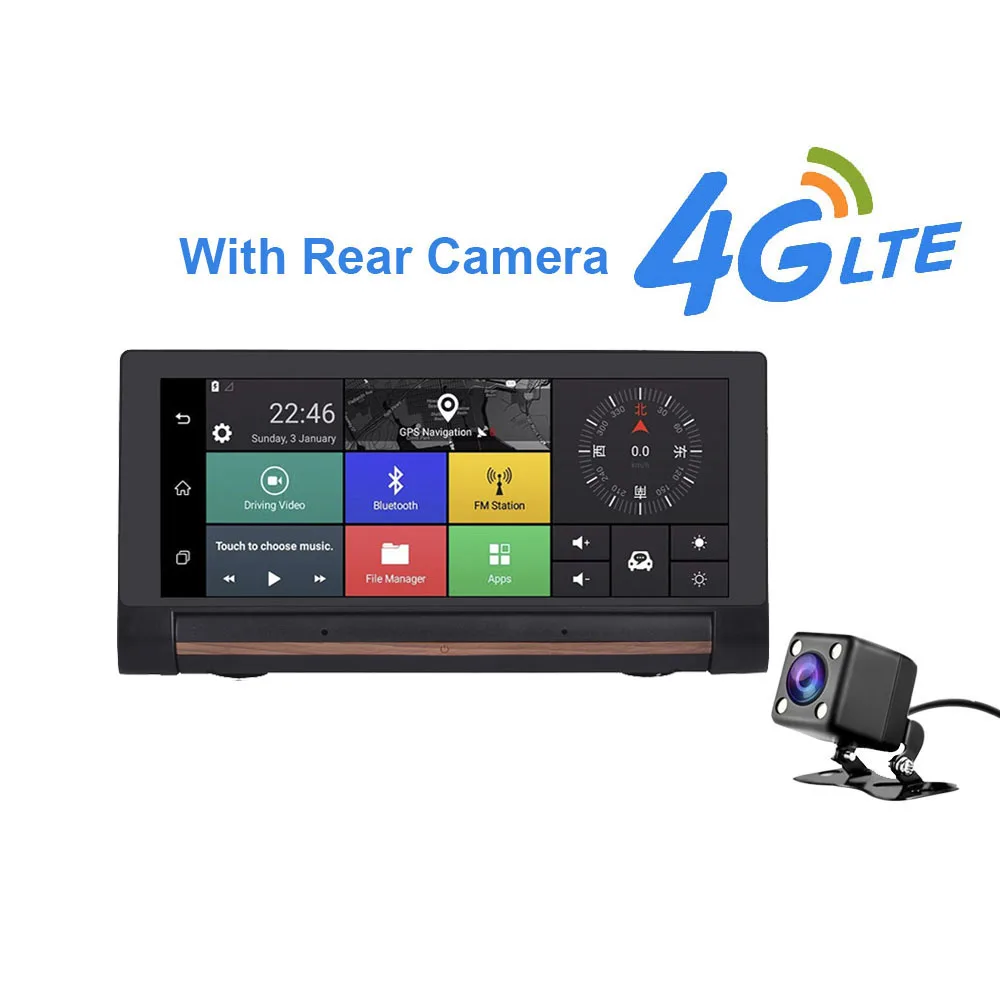 4G With Rear Cam HGDO 3g 4G Автомобильный видеорегистратор камера Bluetooth Wi-Fi gps навигация видео рекордер ADAS Автоматическая регистрация мобильного телефона удаленный монитор DVRs - Название цвета: 4G With Rear Cam