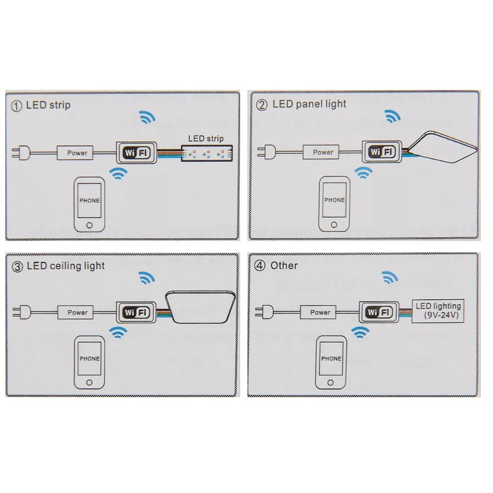 WI FI Беспроводной светодиодный Smart контроллер работает с Android и IOS Системы