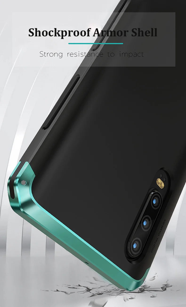 Для huawei P30 Pro Чехол Жесткий ТПУ противоударный Броня металлический бампер чехол для huawei P30pro чехол Роскошные защитные аксессуары 360