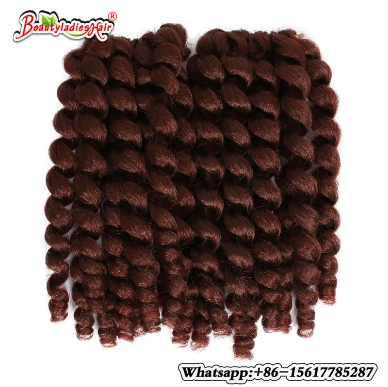 

8'' 75g Jumpy Wand Curl Twist Crochet Braid Jamaican Bounce African Synthetic Braiding Hair 3PCS High Temperature Fiber
