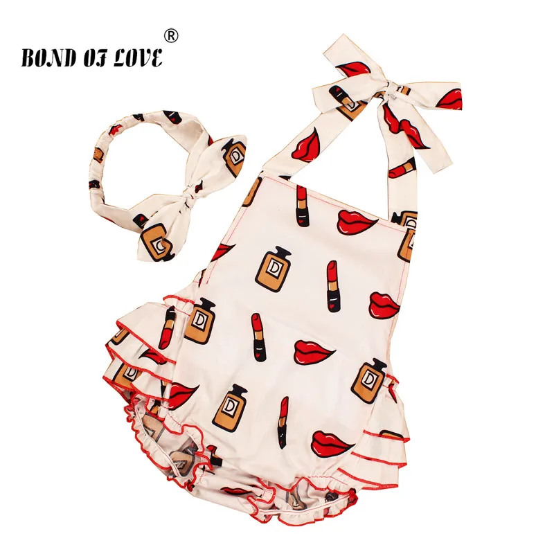 Новинка 2019 хлопковые комбинезоны с оборками для маленьких девочек повязка на