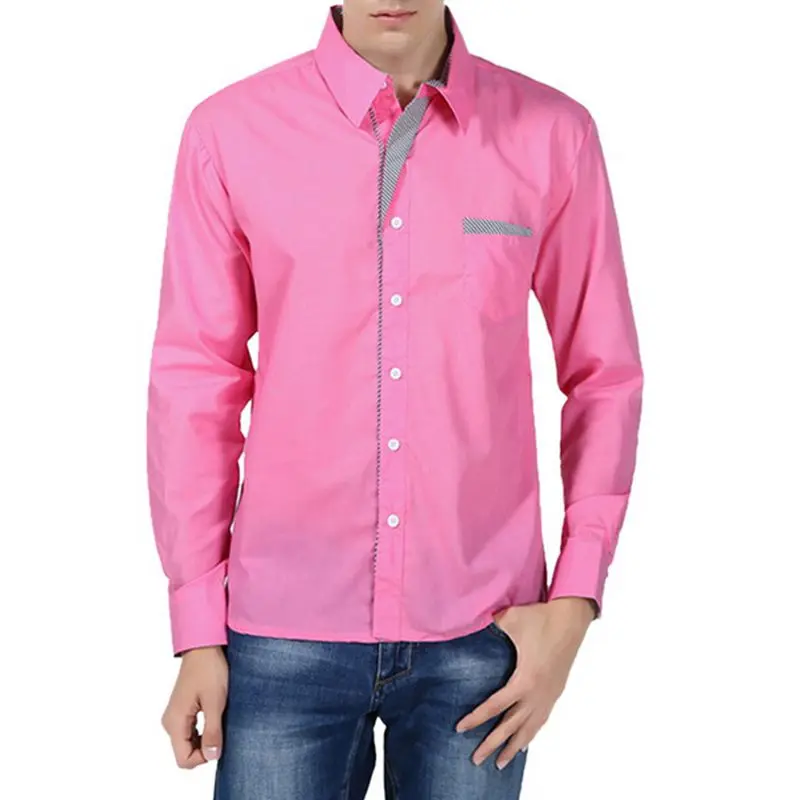 color 11 LAAMEI модный бренд Camisa Masculina рубашка с длинным рукавом мужская Корейская приталенная дизайнерская официальная повседневная мужская рубашка размера плюс - Цвет: color 11