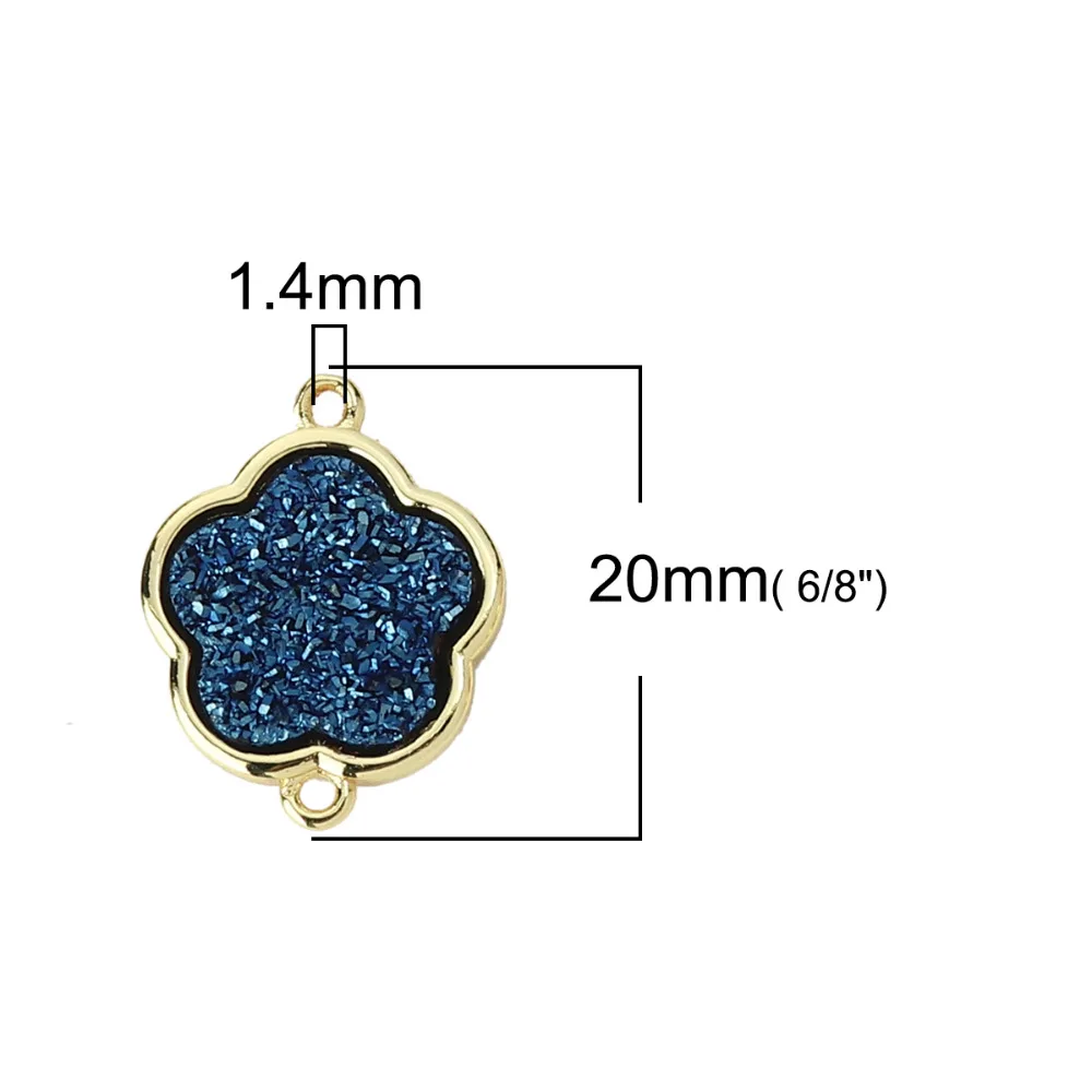 DoreenBeads медный и синтетический кварцевый Druzy/ Drusy соединители цветок золото
