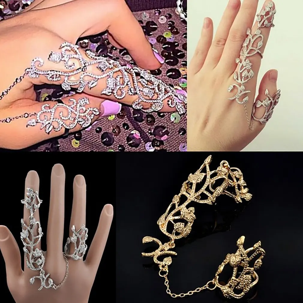 Женское ажурное кольцо с кристаллами вечернее ветка в стиле знаменитостей