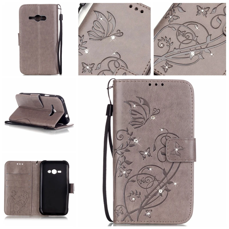 Coque бизнес ретро искусственная кожа флип Стенд кошелек чехол для Samsung Galaxy J1 Ace J110 4.3
