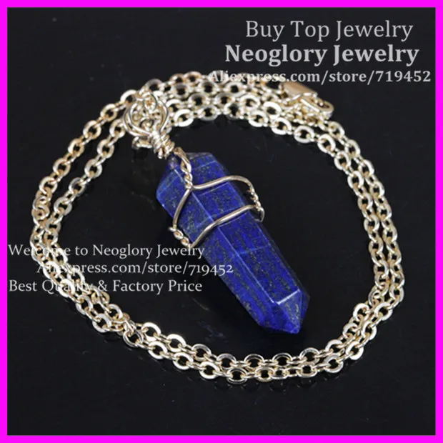 10 шт. смешанные натуральные драгоценные камни Подвеска Ожерелье металлическая