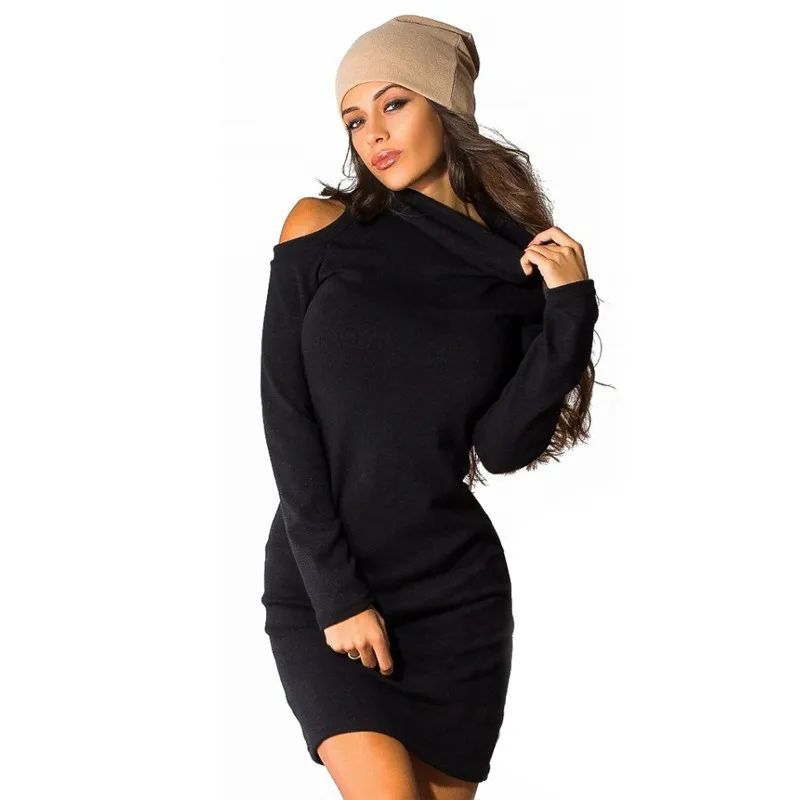 2017 Осень-зима платье теплый Высокий воротник рукав летучая мышь Повседневное