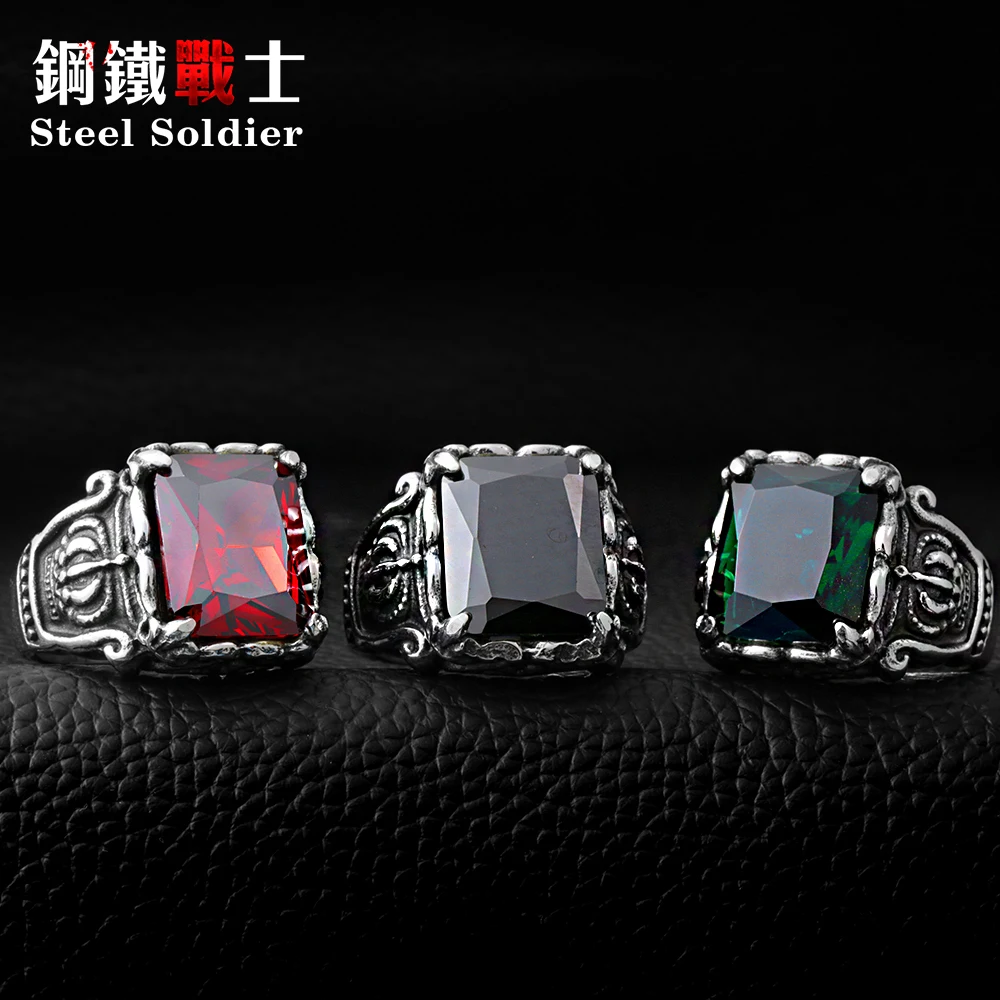 Мужское Винтажное кольцо из нержавеющей стали стальное в виде воина Готическая