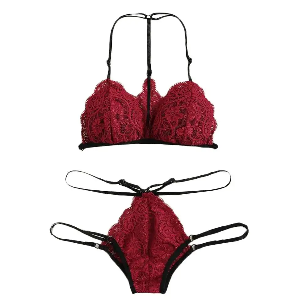 Brief Sets Женское белье, комплект с бюстгальтером, без косточек, кружевной комплект нижнего белья, сексуальная чашка, бесшовные, винно-красные трусики, комплект с бюстгальтером, bielizna damski komplety Lenceria#10 - Цвет: Brief Sets
