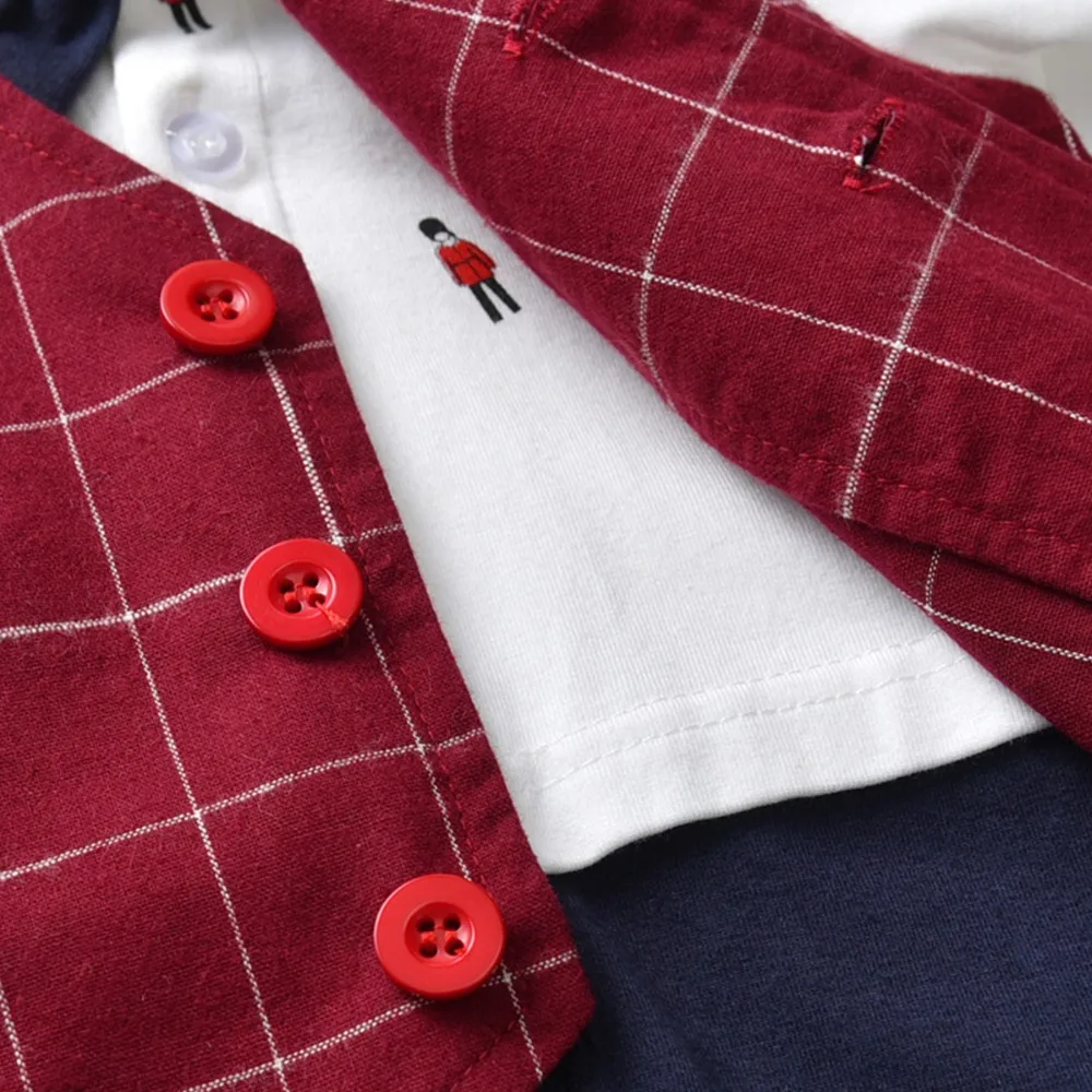 Baby Gentleman Romper with Bow Tie Bebe Long Sleeve Newborn Infant Jumpsuits 2019 New Boy Cotton Clothes Babe Clothing ETHY-8096 |