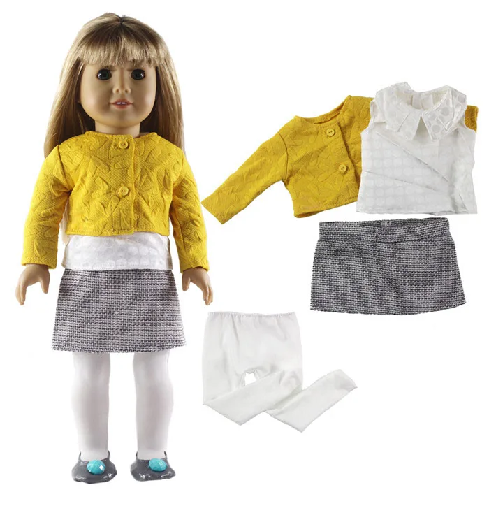 4 PCS Clothes 1 комплект Красивая повседневная одежда наряд кукольная одежда для 18 дюймов кукольная одежда B31 - Цвет: 4 PCS Clothes