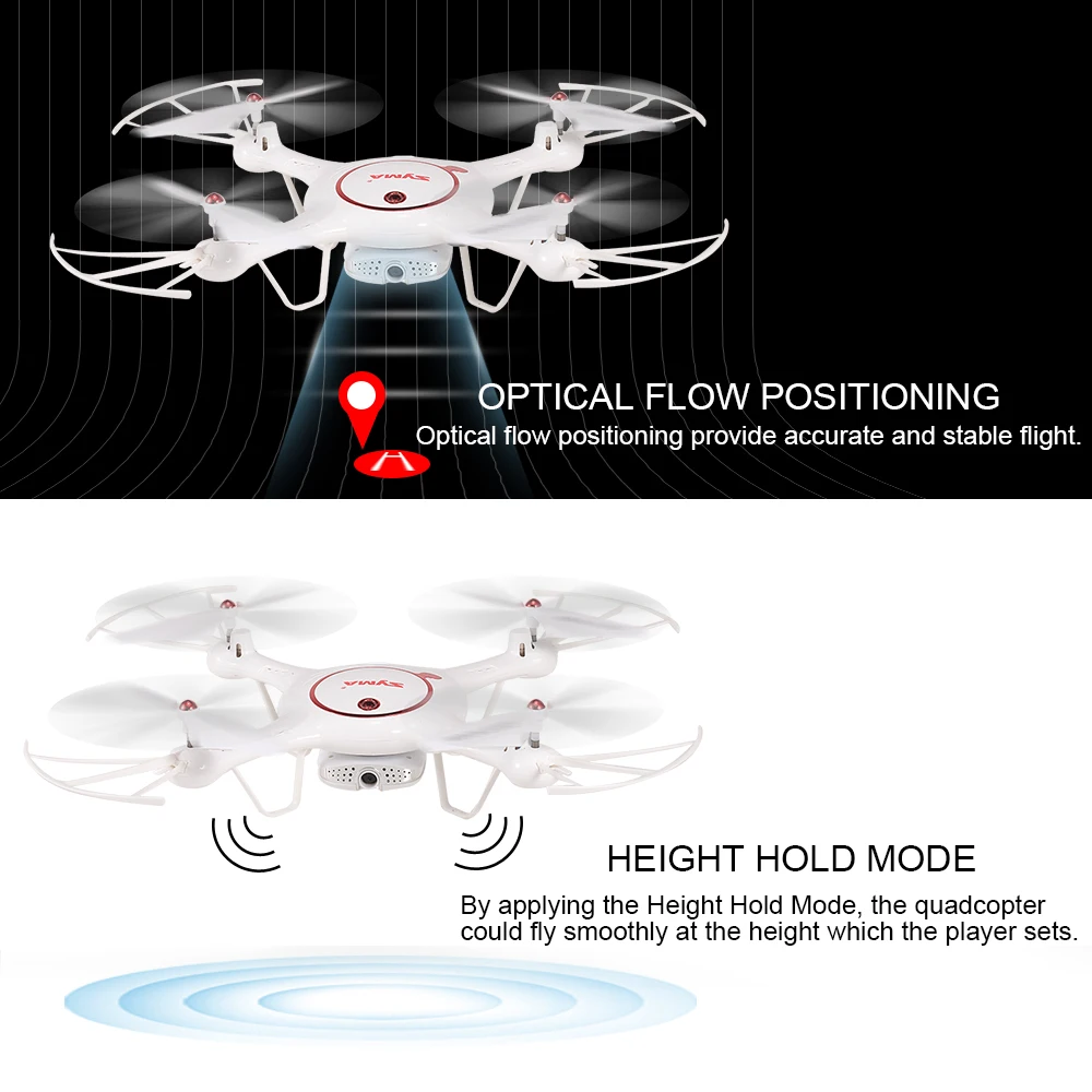 Новейший Syma X5UW-D RC дроны Wifi FPV Регулируемый 720P HD камера вертолет RTF оптический поток позиционирования высота удержания Квадрокоптер