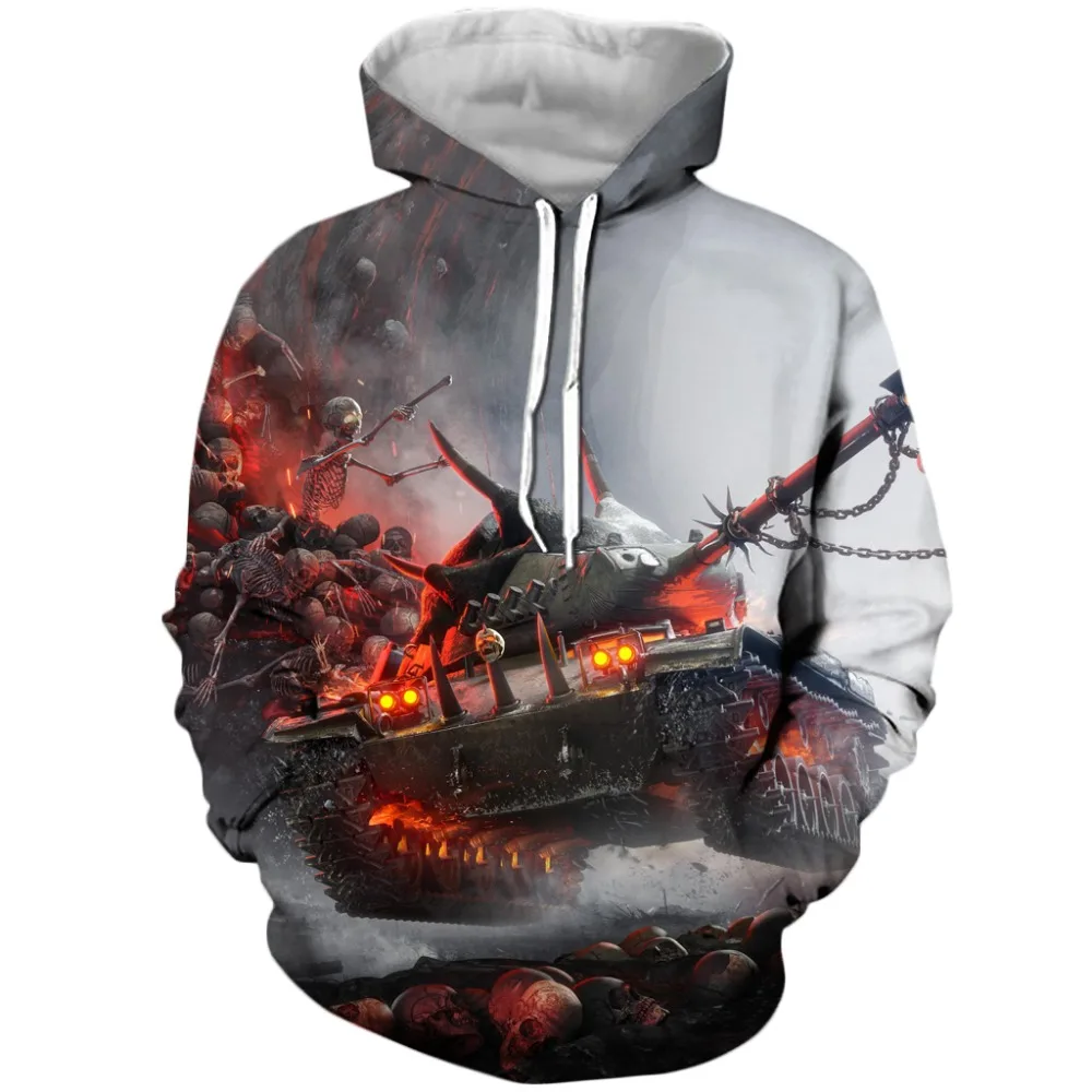 YX GIRL стиль 3d модные мужские толстовки с принтом игры World Of Tanks Мужские Женские повседневные толстовки с капюшоном