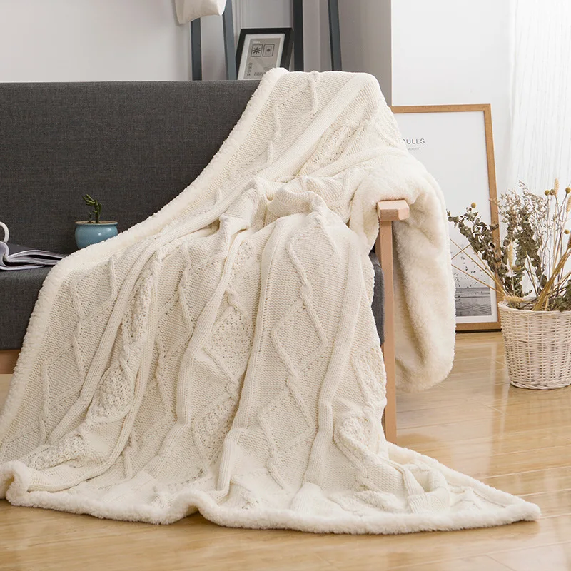 Новинка модные тёплые трикотажные одеяла в шотландскую клетку для кровати пледы