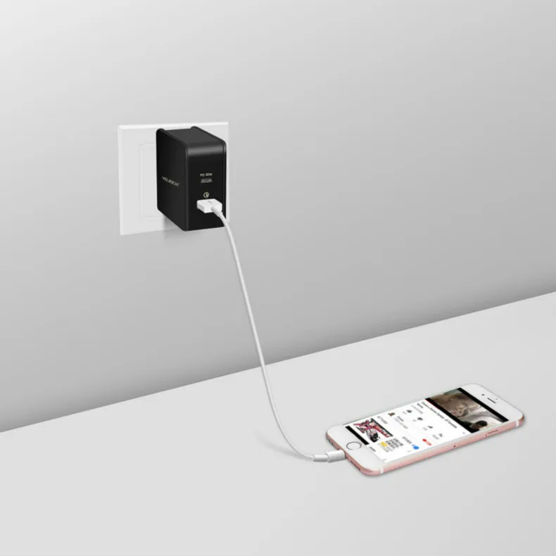 Yojock 48 Вт USB PD зарядное устройство быстрое зарядное устройство Тип C питания быстрая зарядка 3,0 адаптер дорожное настенное зарядное устройство s для iPhone X Xiaomi