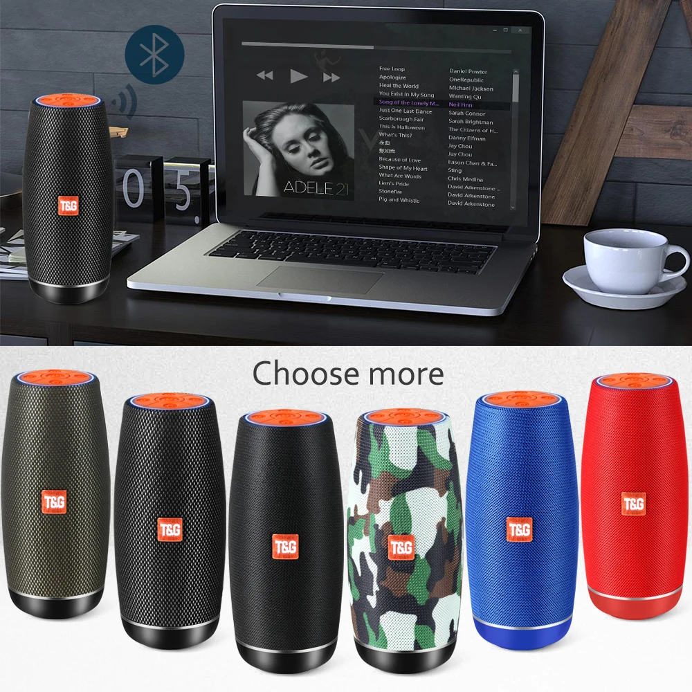 TOPROAD Bluetooth динамик 10 Вт беспроводной Hi-Fi стерео Колонка ткань сабвуфер Портативный динамик s Поддержка TF карта FM радио USB AUX