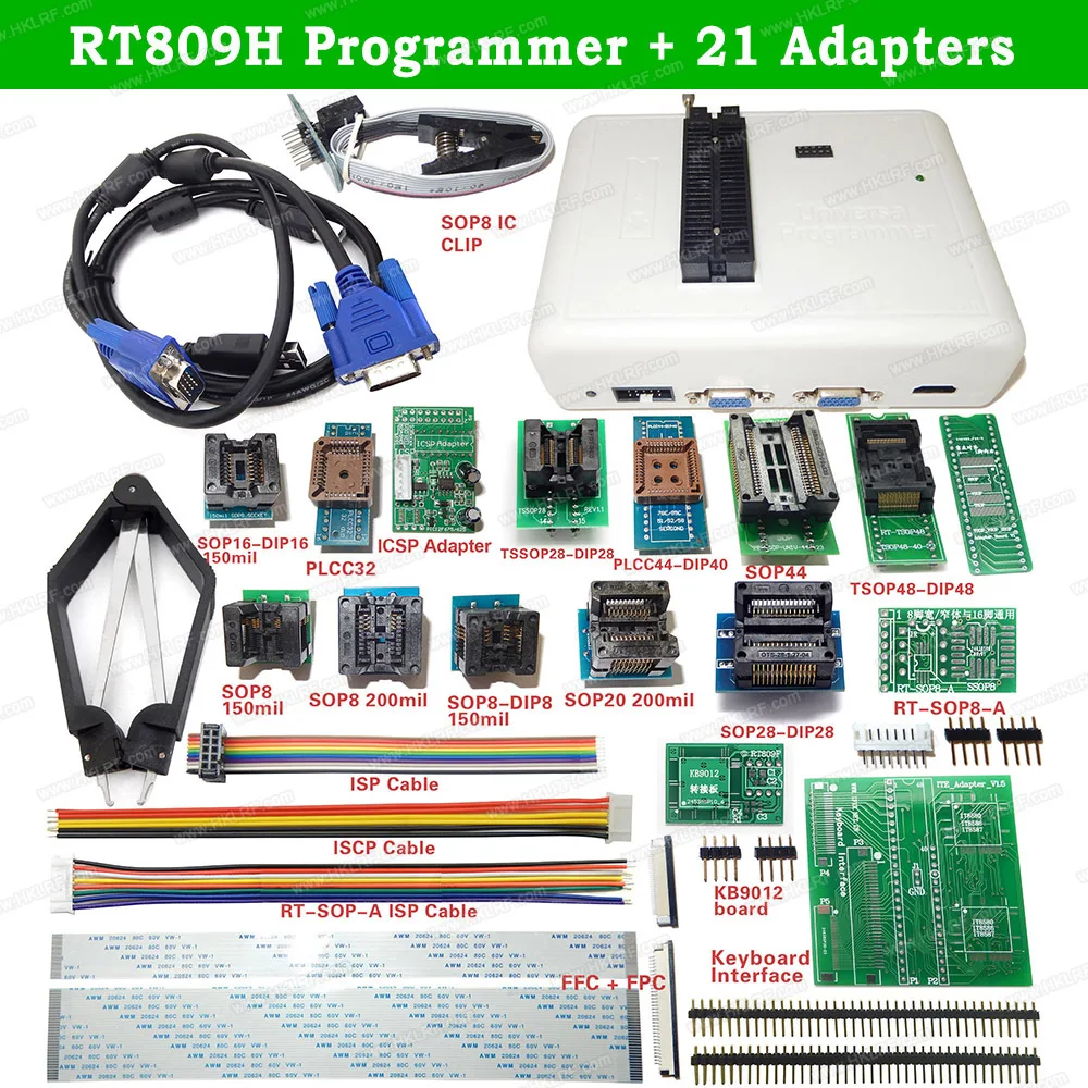 Новейшее программное обеспечение оригинальный RT809H + 51 адаптеры EMMC-Nand FLASH