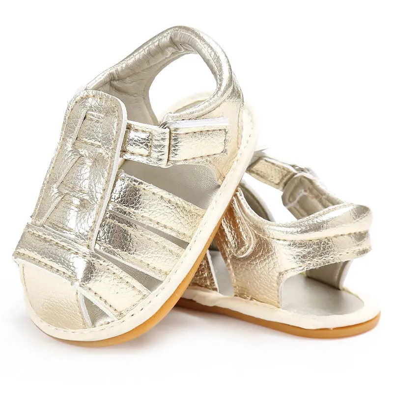 

2019 new pu leather child Summer Boys fashion sandals Baby moccasins Sneakers Infant shoes 0-18M baby sandals hard sole