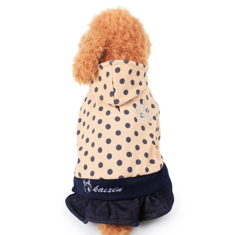Собака Толстовки Симпатичные Корона Полька Собак Дюбель Платье Четыре Цвета Pet