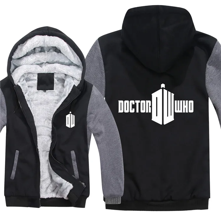 Теплые зимние толстовки с капюшоном «Доктор Кто» из толстого флиса Trust Me I am the Doctor, толстовка, пальто с теплой подкладкой, Мужская толстовка, куртка - Цвет: As picture