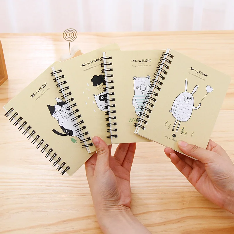 Милый пустой мини ученический креативный ноутбук спиральный блокнот 80 страниц