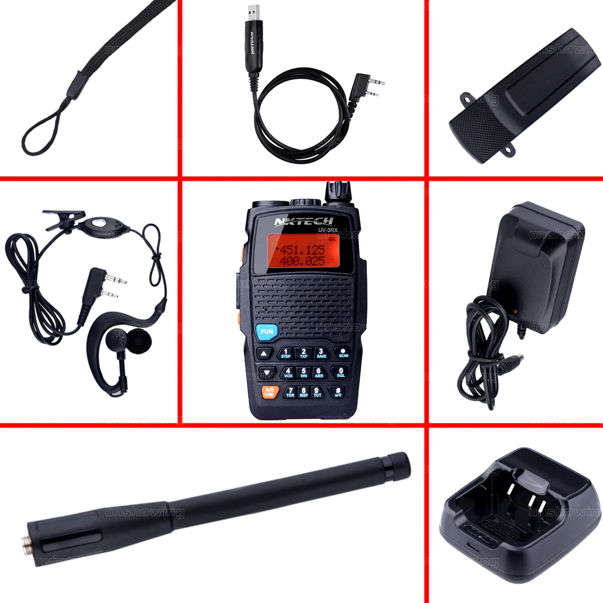 Nktech рации UV-5RX двусторонней радиосвязи 3200 мАч Батарея УКВ 5 Вт/1 Вт | Мобильные