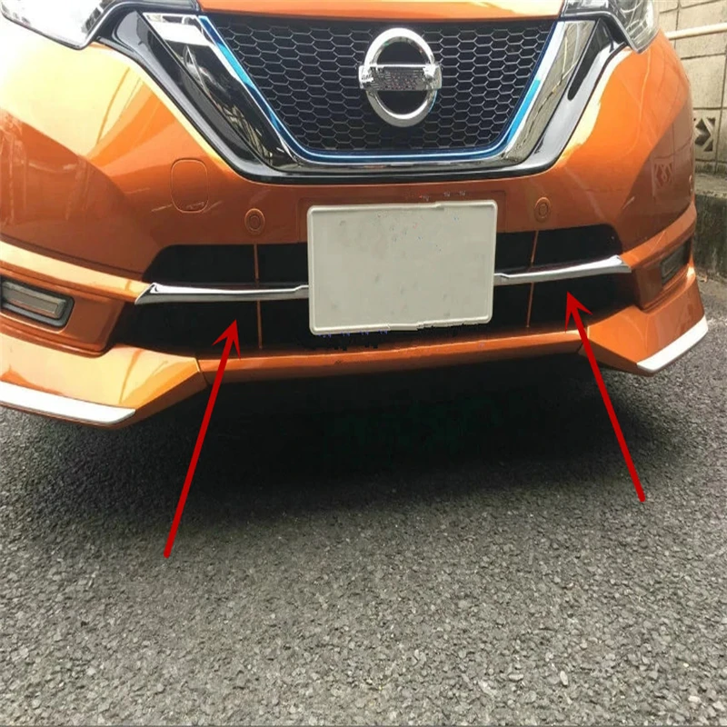 

WELKINRY car cover overlay for NISSAN NOTE hatchback e-Power 2017 2018 ABS chrome front head grille racing grill outlet trim