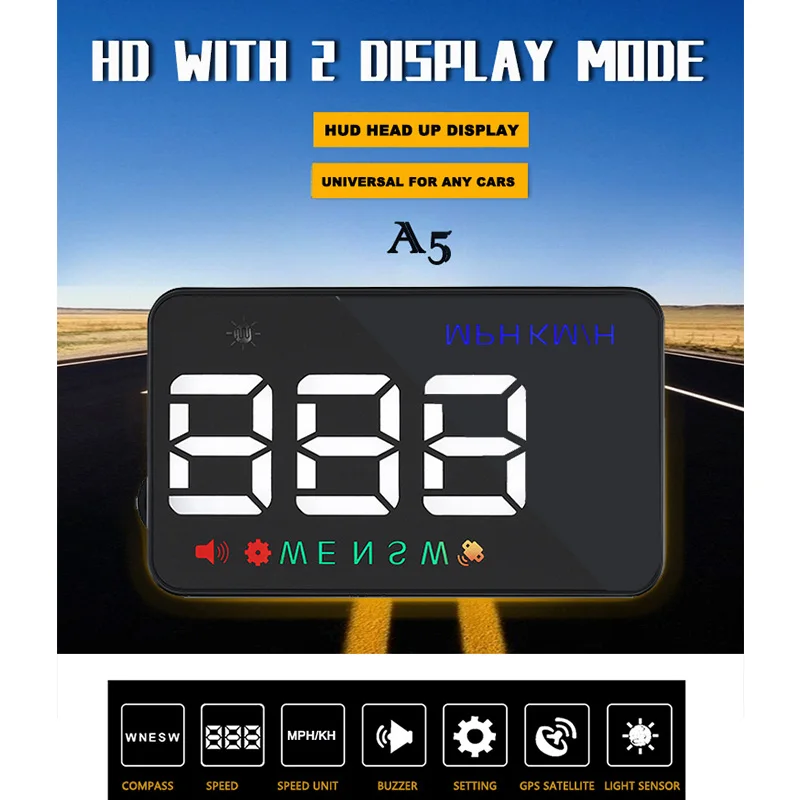 A5 OBD2 HUD GPS лобовое стекло спидометра автомобиля Спидометр Speedo Projetor|Часы| |
