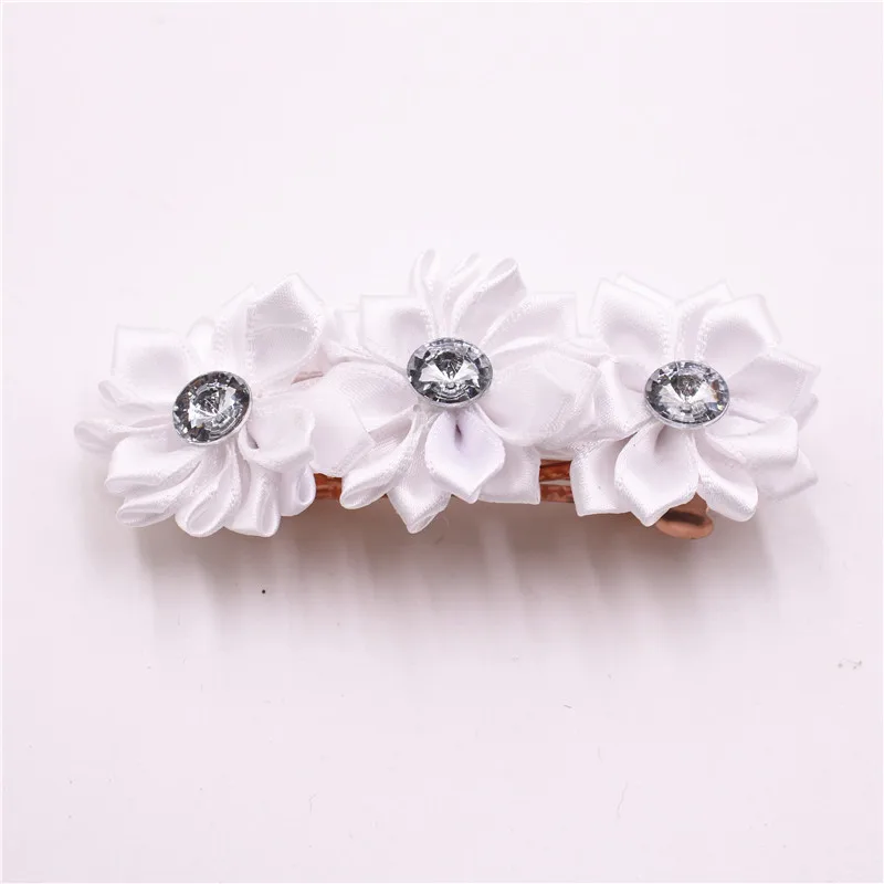 Заколки для волос с красивыми шифоновыми цветами девочек заколки Детские Стразы