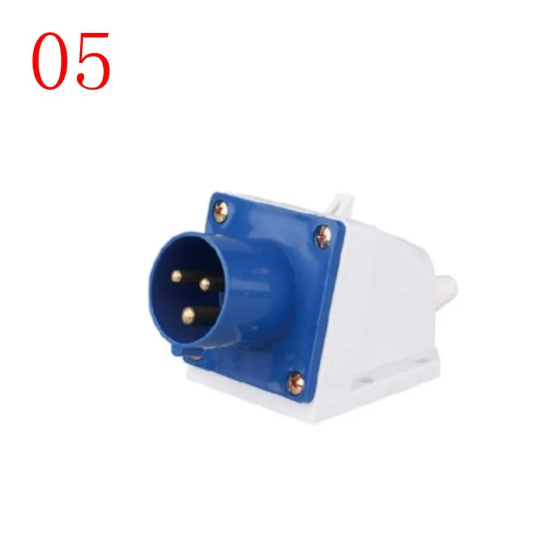 Розетки и гнезда для промышленных площадок Blue Range AC220V-250V 16 A 3 Pin IP44 2P + E |