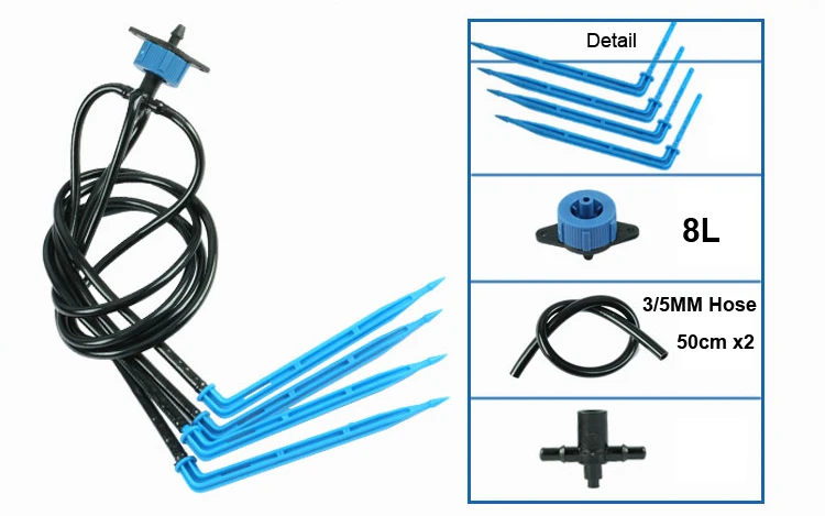 Nuonuowell 20Sets-Pack Автоматическая капельная стрелка Микро Капельное орошение в теплице капельница излучатель орошения полив сохранение наборы - Цвет: Цвет: желтый