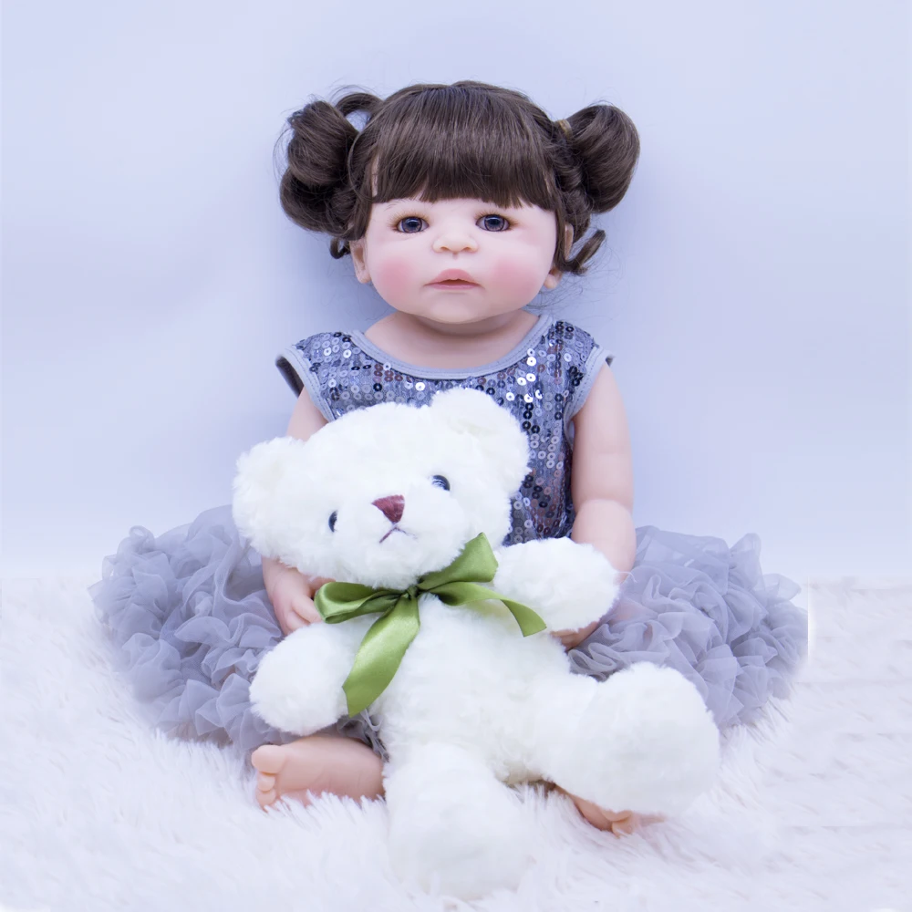 Bebes reborn girl dolls 22 &quot55 см Силиконовая игрушка для новорожденных девочек с плюшевым