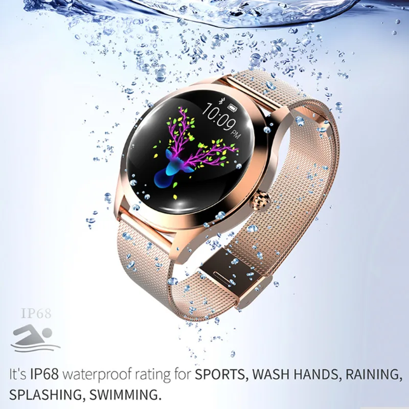 IP68 Водонепроницаемые Смарт-часы для женщин Прекрасный браслет монитор