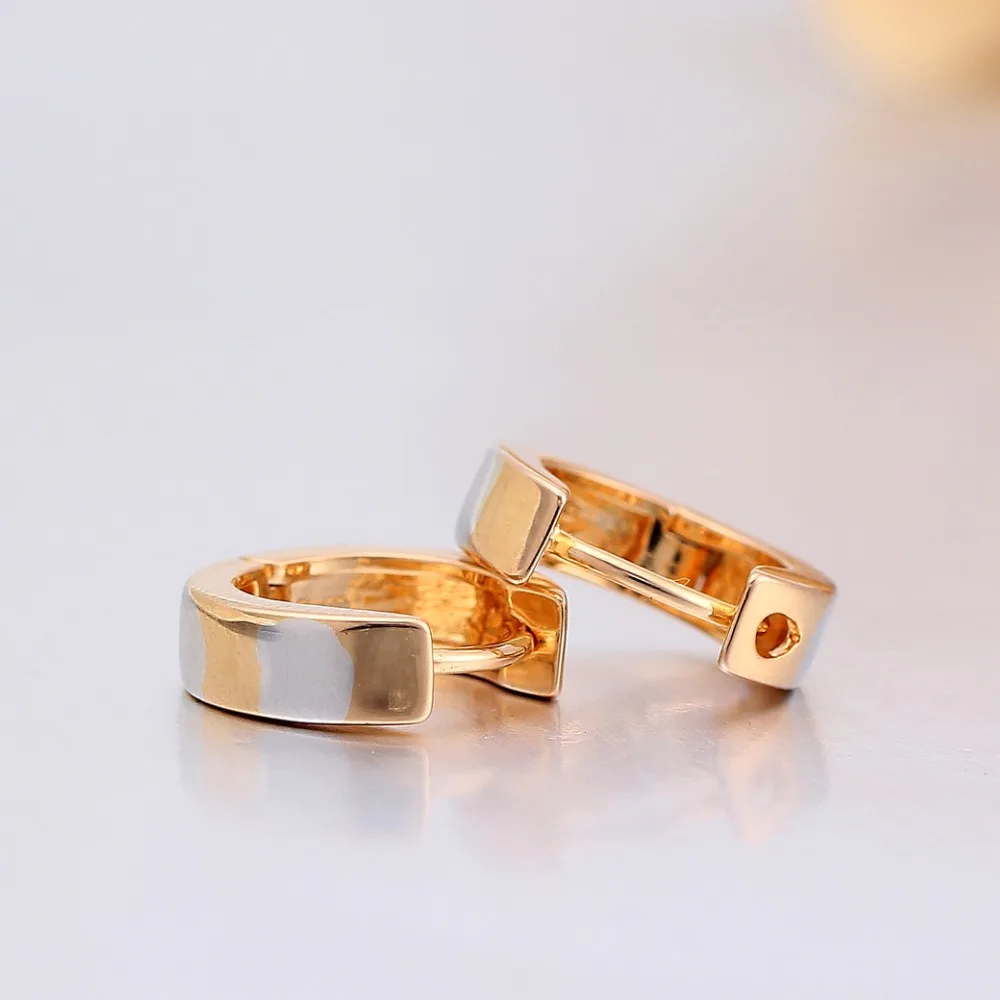 Маленькие серьги обручи Windshow желто белые микс золотого цвета круглые для женщин