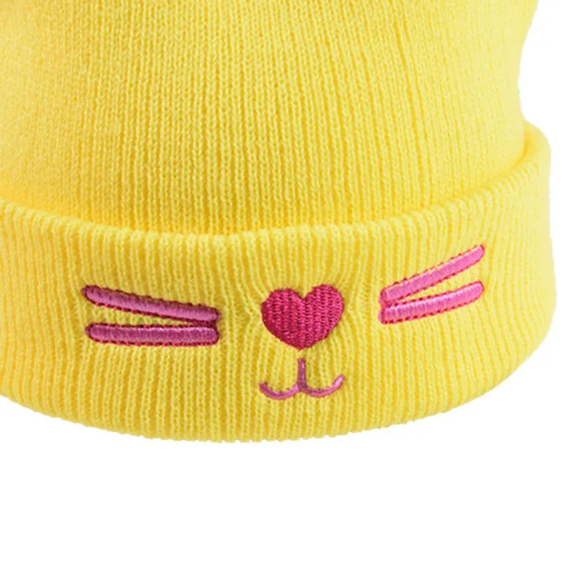 

Baby Hat Winter Milk Boy Baby Caps Boy Warm Knitted Newborn Hats Infant Girls Cartoon Cat Ear